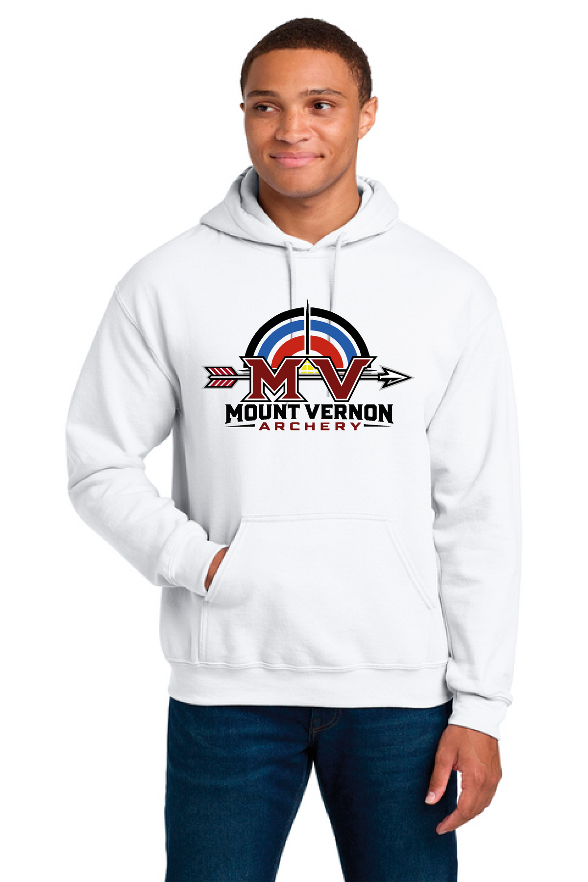 White Gildan Hoodie Archery 2026