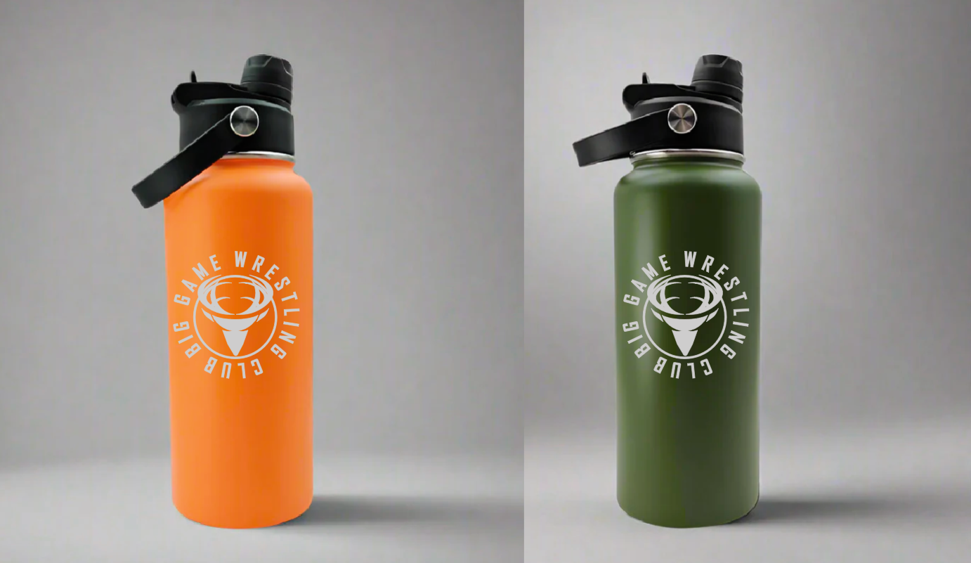 32oz Sports Water Bottle Circular Big Game Logo