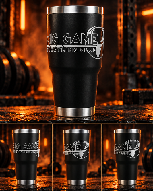 30 Oz Big Game Long Logo Black Cup