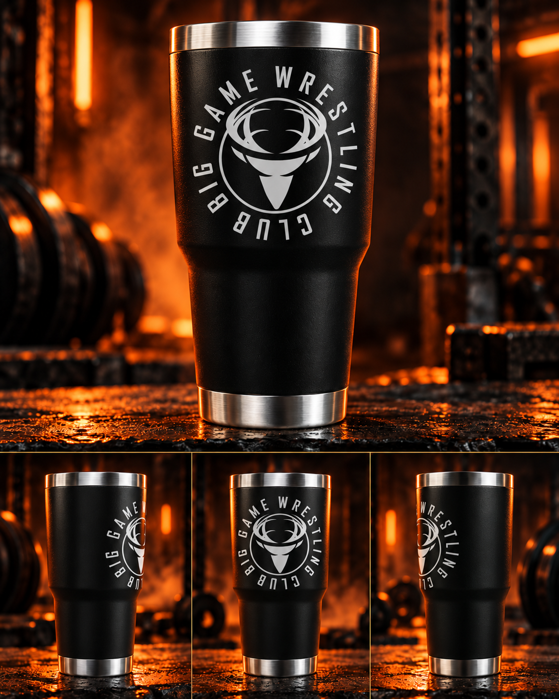 30 Oz Big Game Circle Logo Black Cup