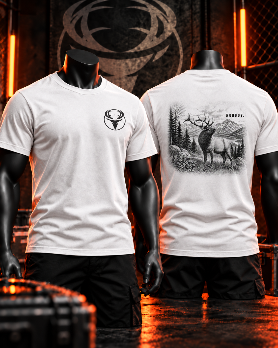White Gildan Tee Big Game NOBODY